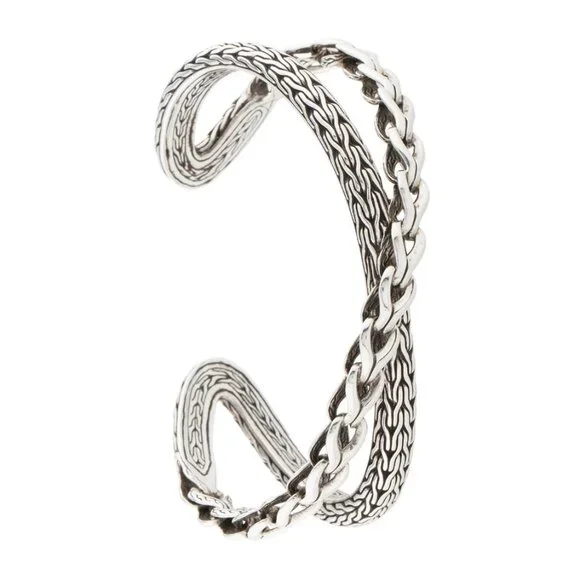 JOHN HARDY STERLING SILVER 925 BRAIDED CUFF BRACELET - Picture 4 of 8